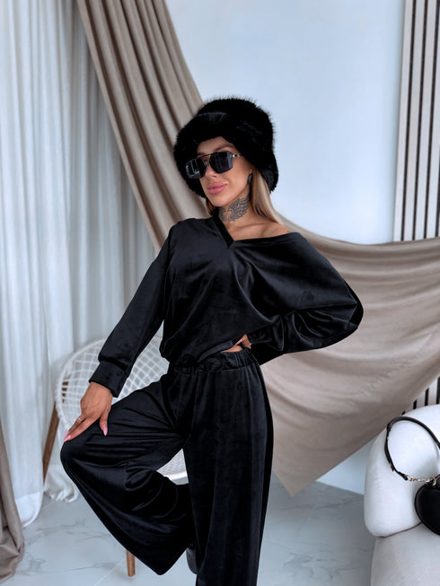 PLUS SIZE velvet set "TODAY 119769" - BLACK